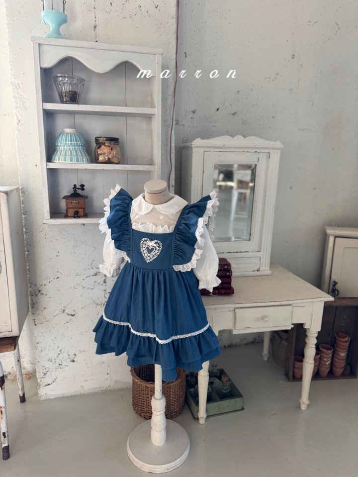 Marron - Korean Baby Fashion - #babyfever - Heart One-piece - 7