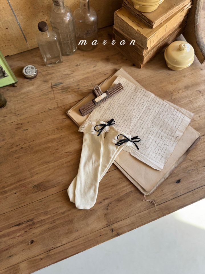 Marron - Korean Baby Fashion - #babyfever - Ribbon Socks - 10