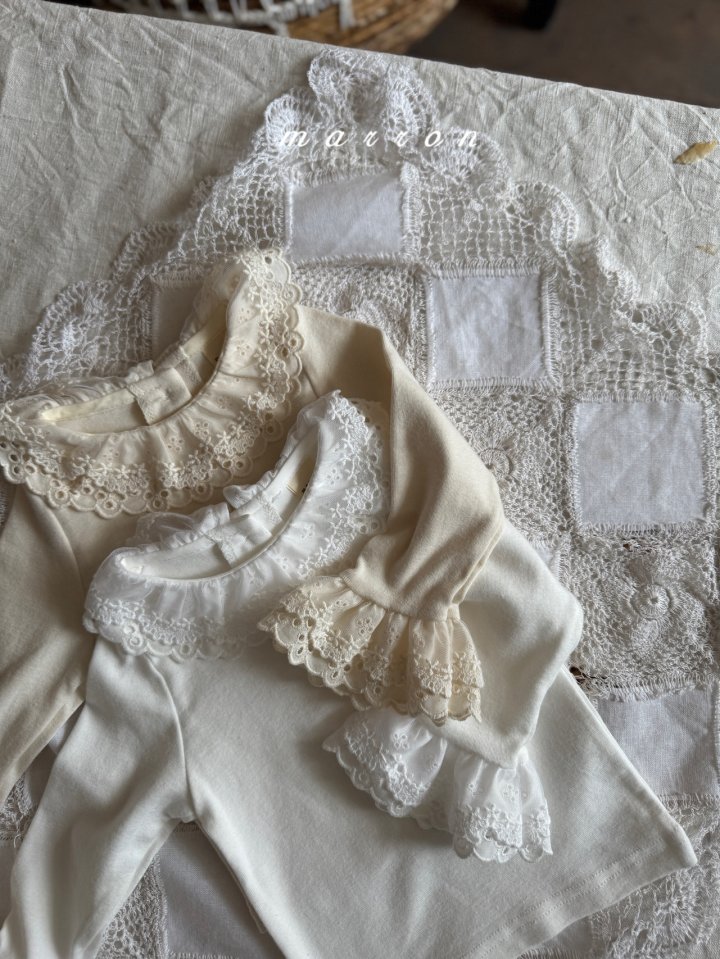 Marron - Korean Baby Fashion - #babygirlfashion - Lace Tee - 10