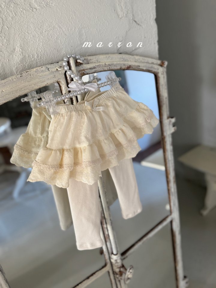 Marron - Korean Baby Fashion - #babygirlfashion - Lace Tutu Leggings - 2