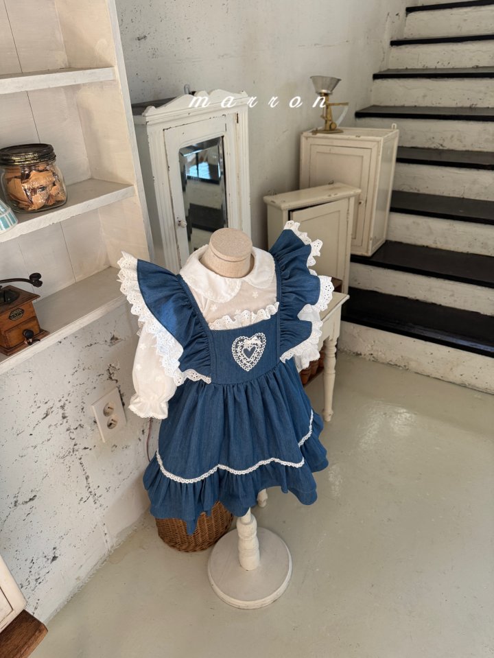 Marron - Korean Baby Fashion - #babygirlfashion - Heart One-piece - 8