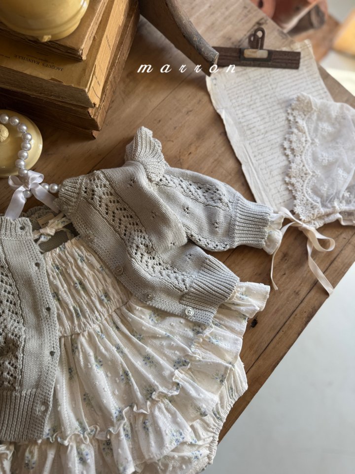 Marron - Korean Baby Fashion - #babygirlfashion - Small Floral Bonnet - 8