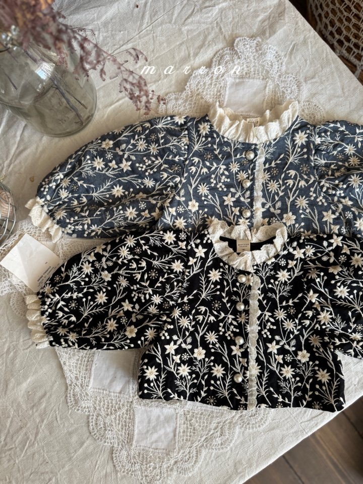 Marron - Korean Baby Fashion - #babygirlfashion - Flower Jacket - 2