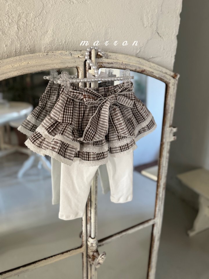 Marron - Korean Baby Fashion - #babygirlfashion - Check Tutu Leggings - 4