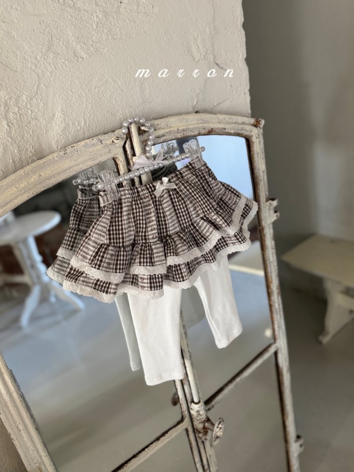 Marron - Korean Baby Fashion - #babyoninstagram - Check Tutu Leggings - 5