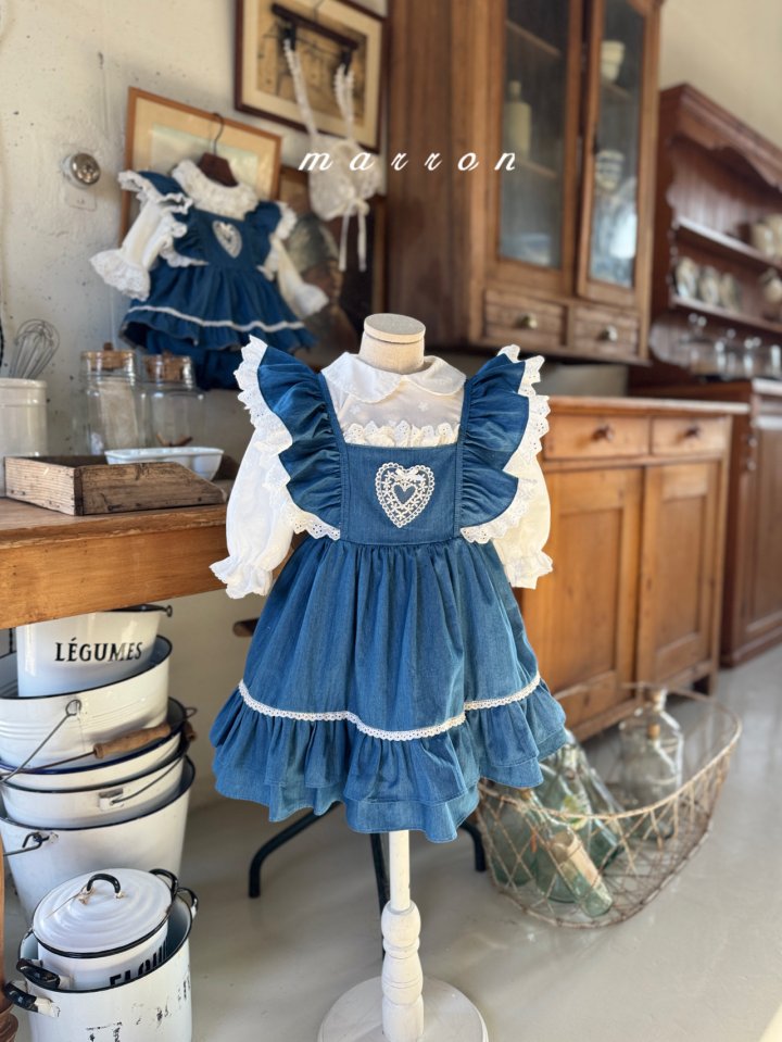 Marron - Korean Baby Fashion - #babyoninstagram - Heart One-piece - 10