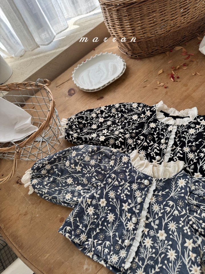 Marron - Korean Baby Fashion - #babylifestyle - Flower Jacket - 4