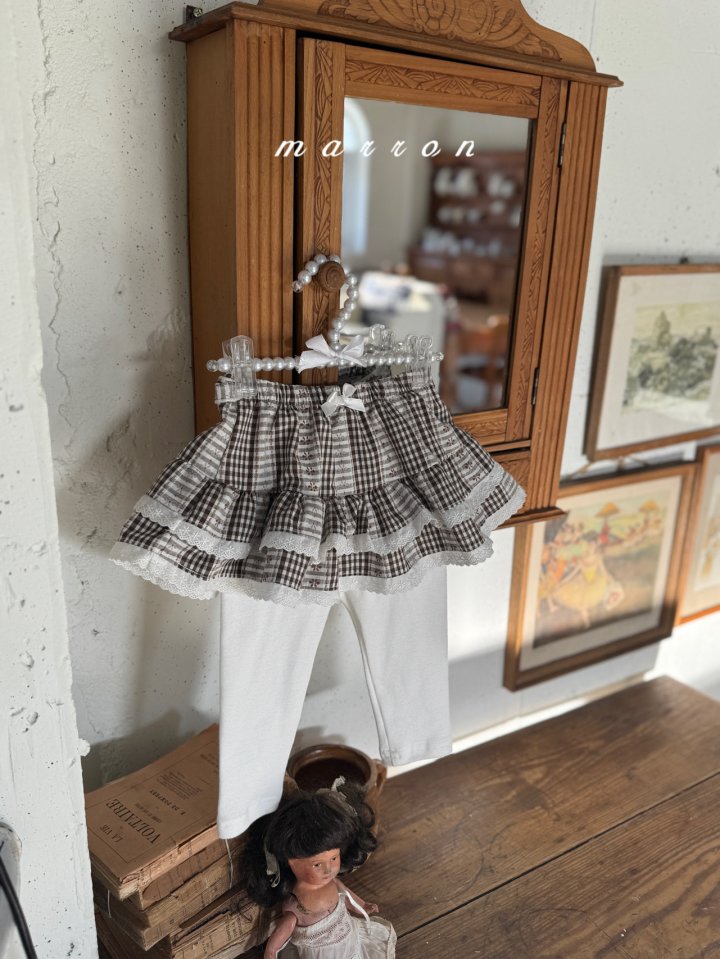 Marron - Korean Baby Fashion - #babyootd - Check Tutu Leggings - 6