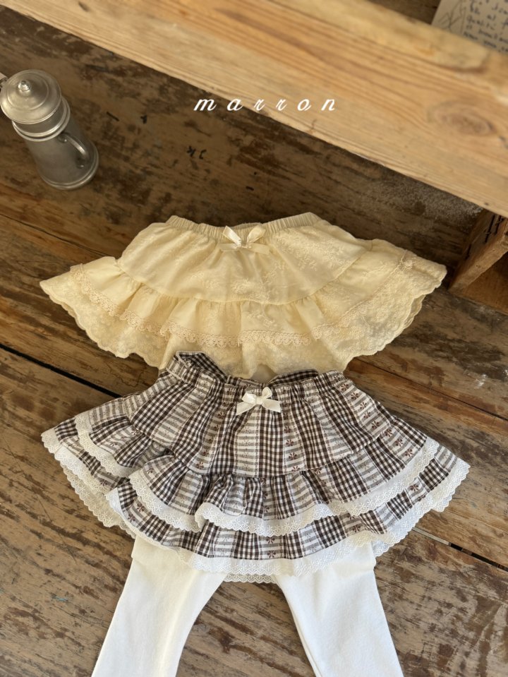 Marron - Korean Baby Fashion - #babyootd - Lace Tutu Leggings - 5