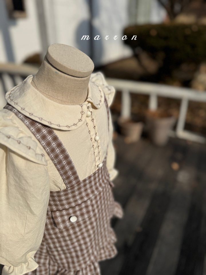 Marron - Korean Baby Fashion - #babyoutfit - Heart Blouse - 12