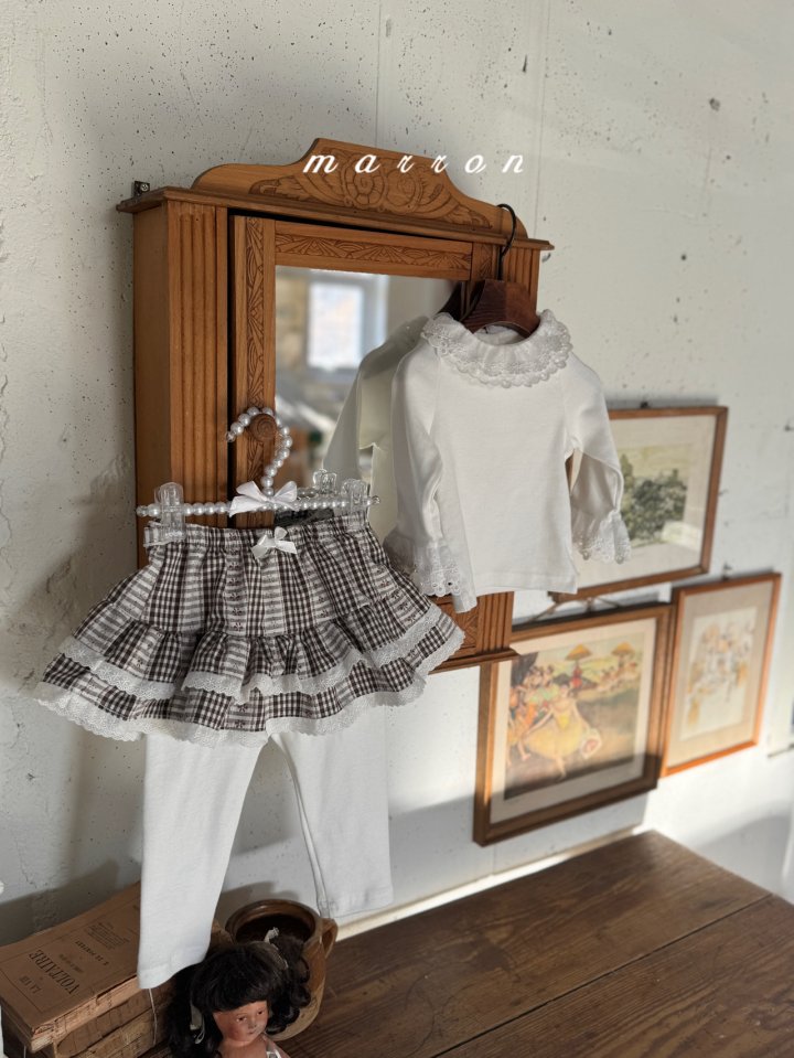 Marron - Korean Baby Fashion - #babyoutfit - Check Tutu Leggings - 7