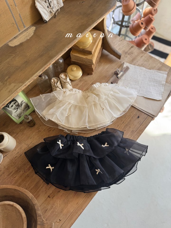 Marron - Korean Baby Fashion - #babyoutfit - Ribbon Tiered Skirt