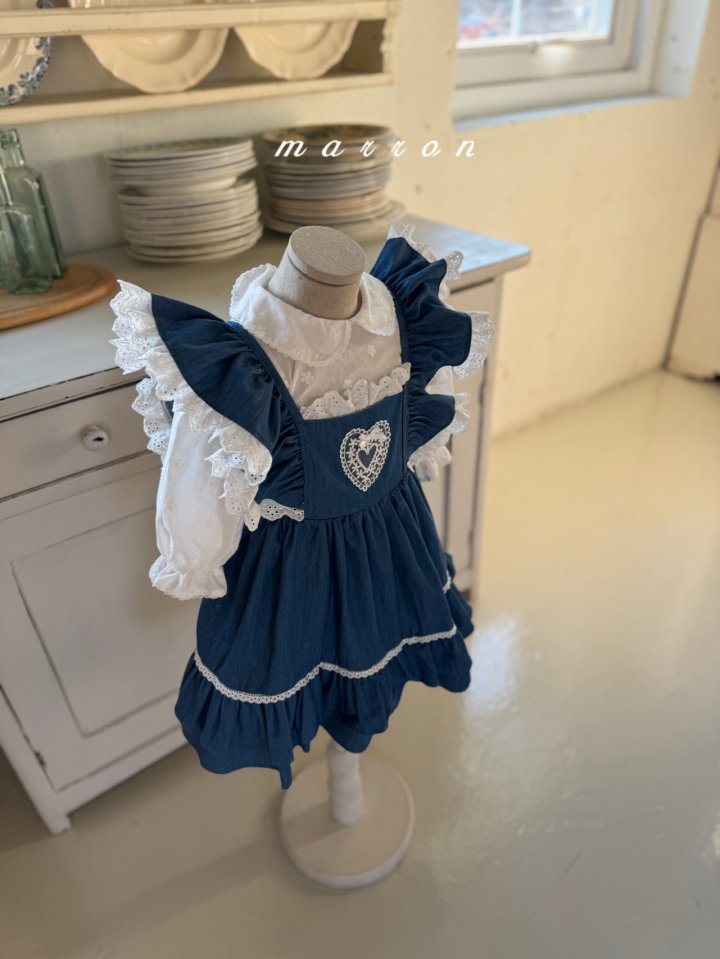 Marron - Korean Baby Fashion - #babyoutfit - Heart One-piece - 12
