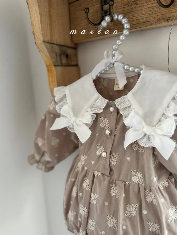 Marron - Korean Baby Fashion - #babyoutfit - Petit Ribbon Suit - 6