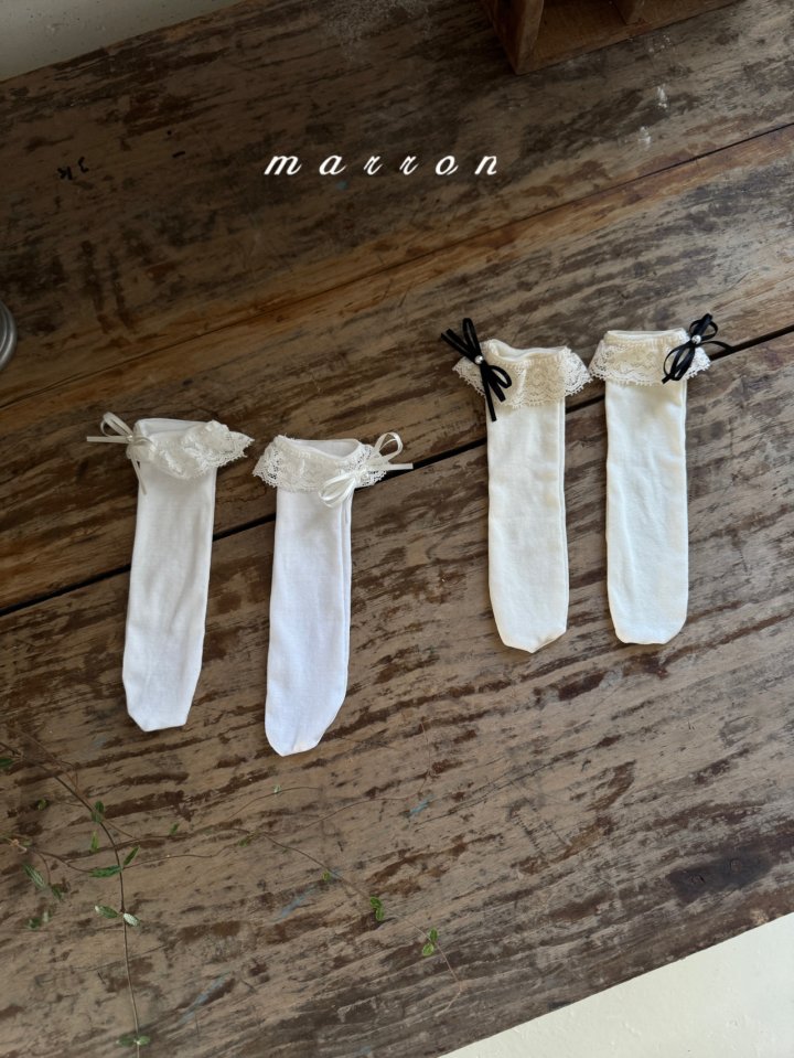 Marron - Korean Baby Fashion - #babyoutfit - Ribbon Socks