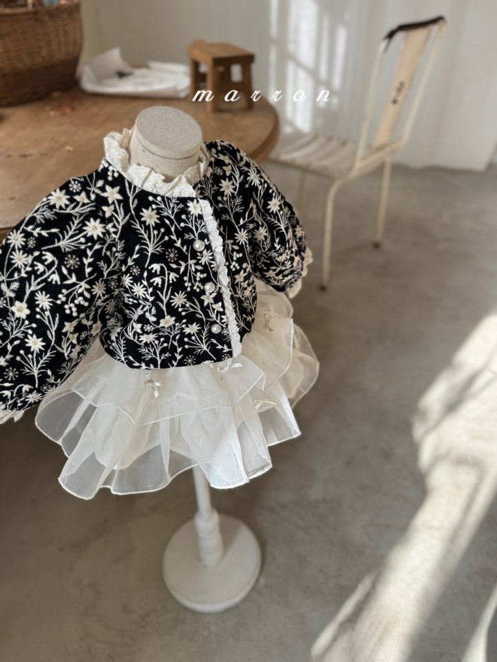 Marron - Korean Baby Fashion - #babyoutfit - Flower Jacket - 7