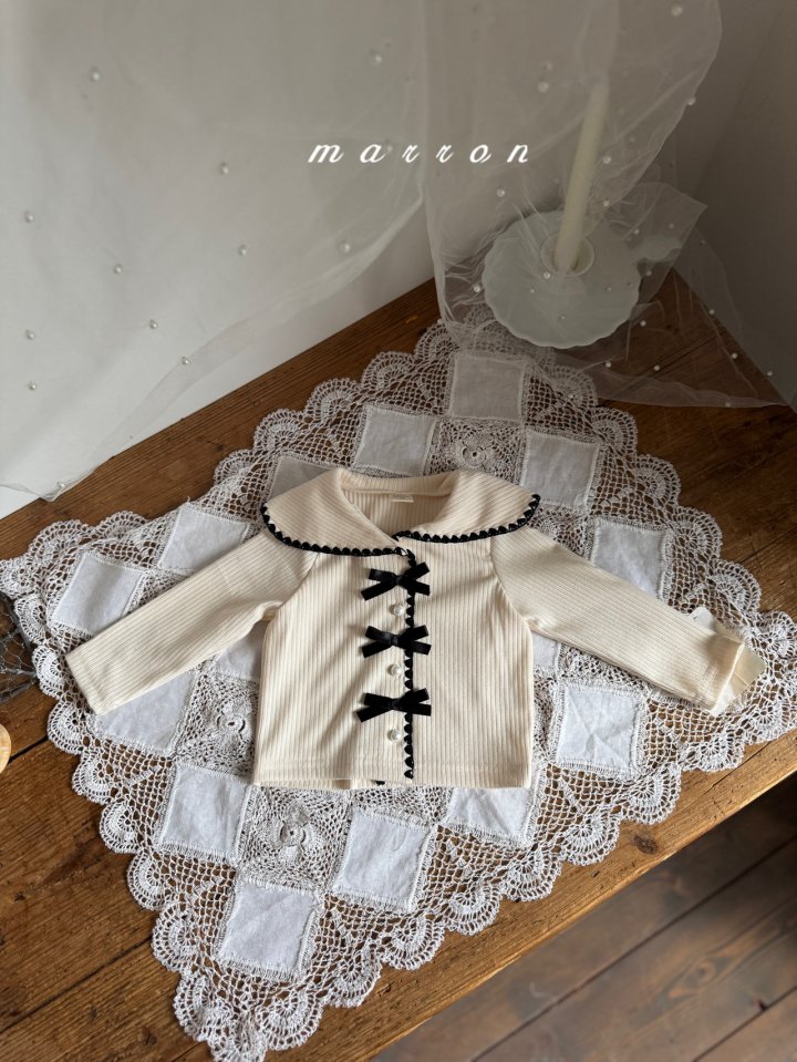 Marron - Korean Baby Fashion - #babyoutfit - Sailor Ribbon Cardigan - 3