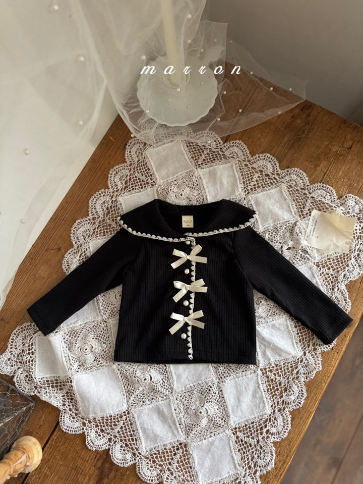 Marron - Korean Baby Fashion - #babyoutfit - Sailor Ribbon Cardigan - 4