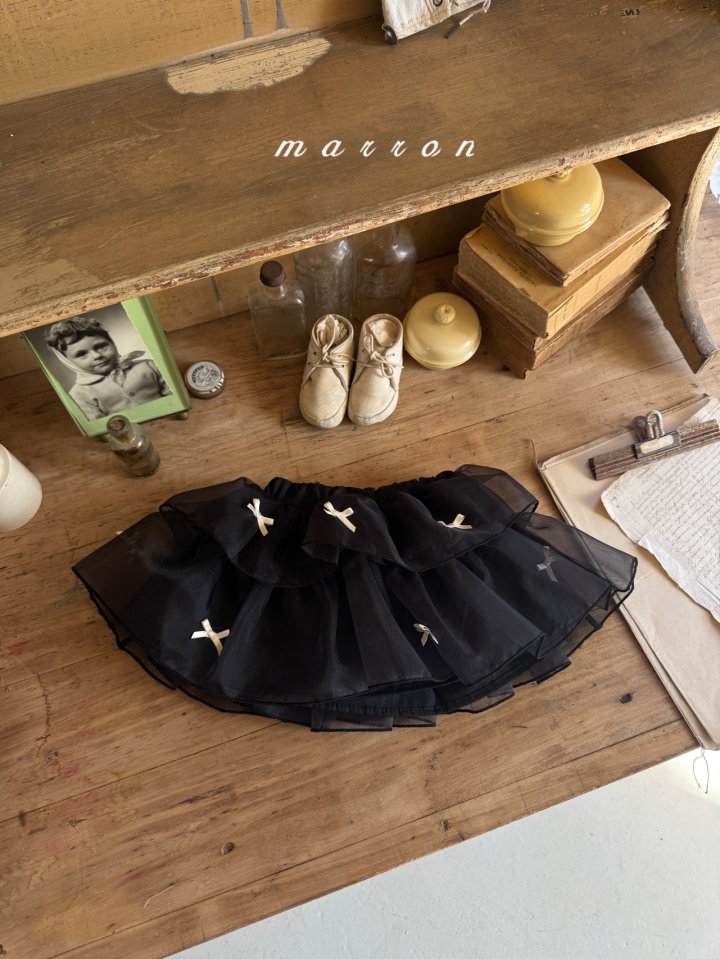 Marron - Korean Baby Fashion - #babywear - Ribbon Tiered Skirt - 3