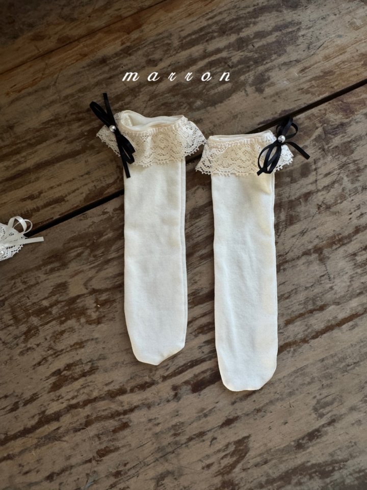 Marron - Korean Baby Fashion - #babywear - Ribbon Socks - 2