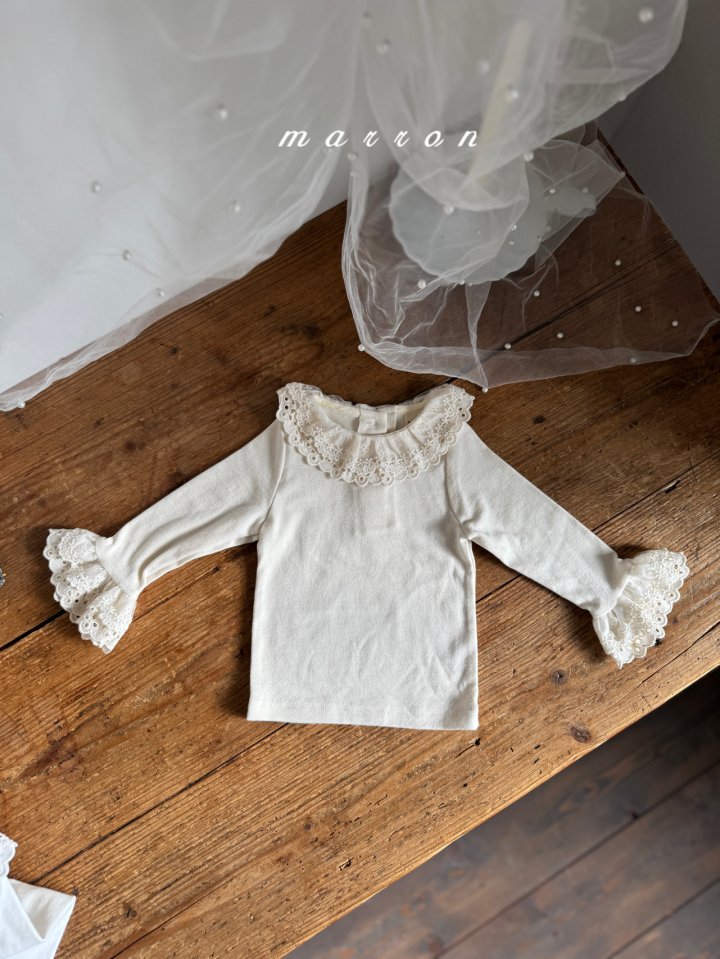 Marron - Korean Baby Fashion - #onlinebabyboutique - Lace Tee - 2
