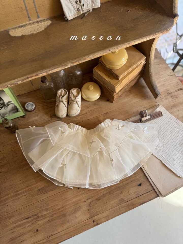 Marron - Korean Baby Fashion - #babywear - Ribbon Tiered Skirt - 4