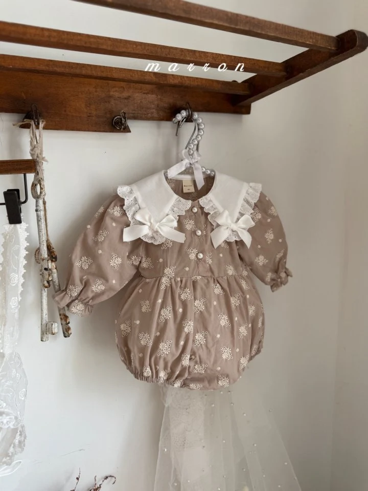 Marron - Korean Baby Fashion - #onlinebabyboutique - Petit Ribbon Suit - 9