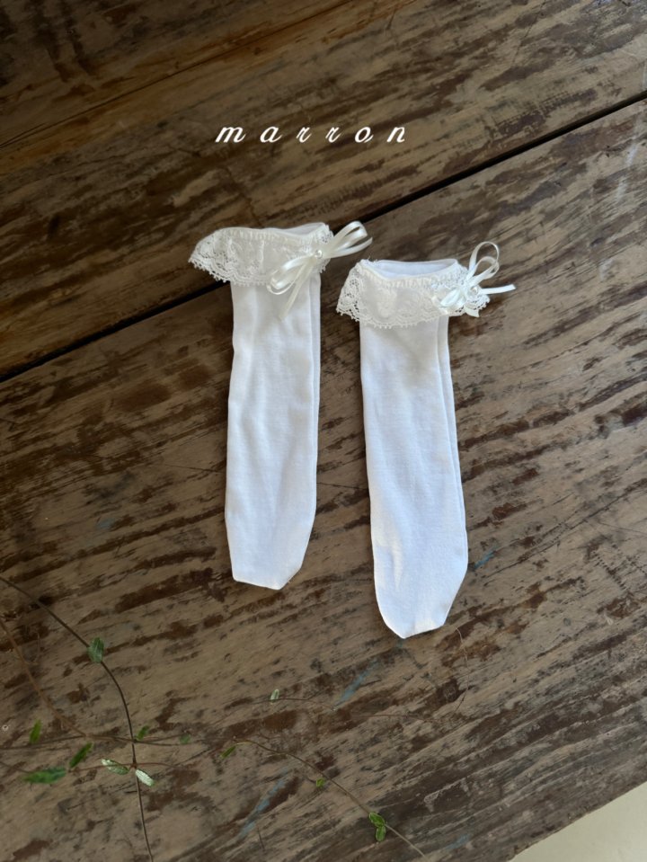 Marron - Korean Baby Fashion - #onlinebabyboutique - Ribbon Socks - 3