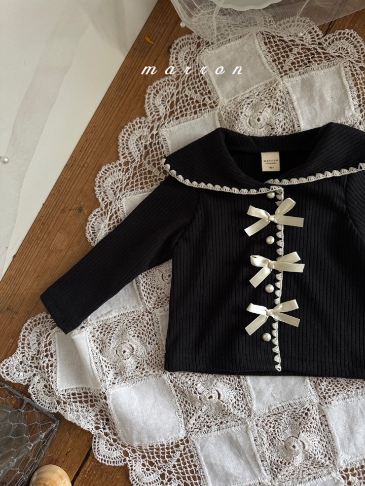Marron - Korean Baby Fashion - #onlinebabyboutique - Sailor Ribbon Cardigan - 6