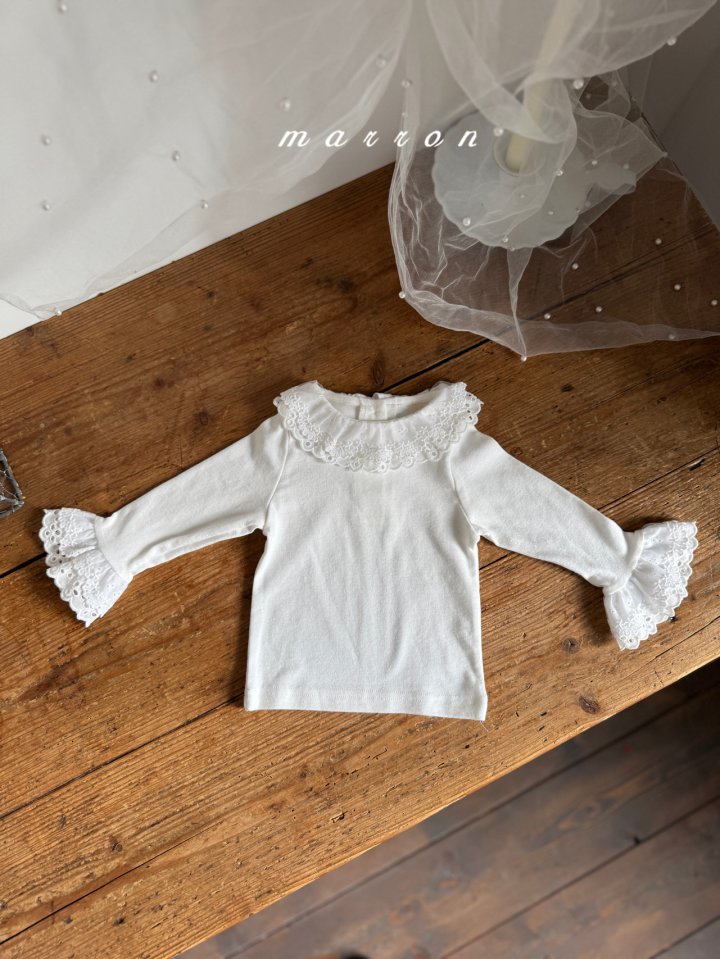 Marron - Korean Baby Fashion - #onlinebabyshop - Lace Tee - 3