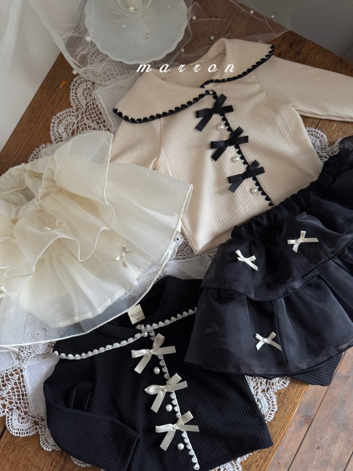 Marron - Korean Baby Fashion - #onlinebabyshop - Ribbon Tiered Skirt - 5