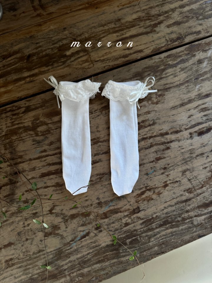 Marron - Korean Baby Fashion - #onlinebabyboutique - Ribbon Socks - 4