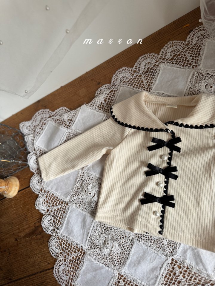 Marron - Korean Baby Fashion - #onlinebabyshop - Sailor Ribbon Cardigan - 7
