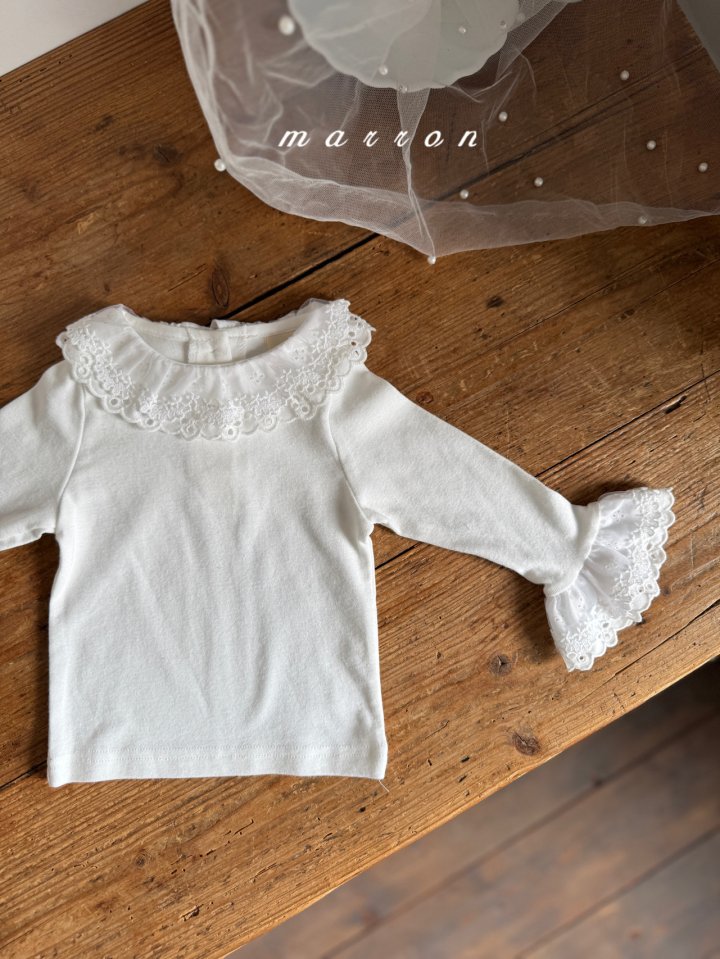 Marron - Korean Baby Fashion - #onlinebabyshop - Lace Tee - 4