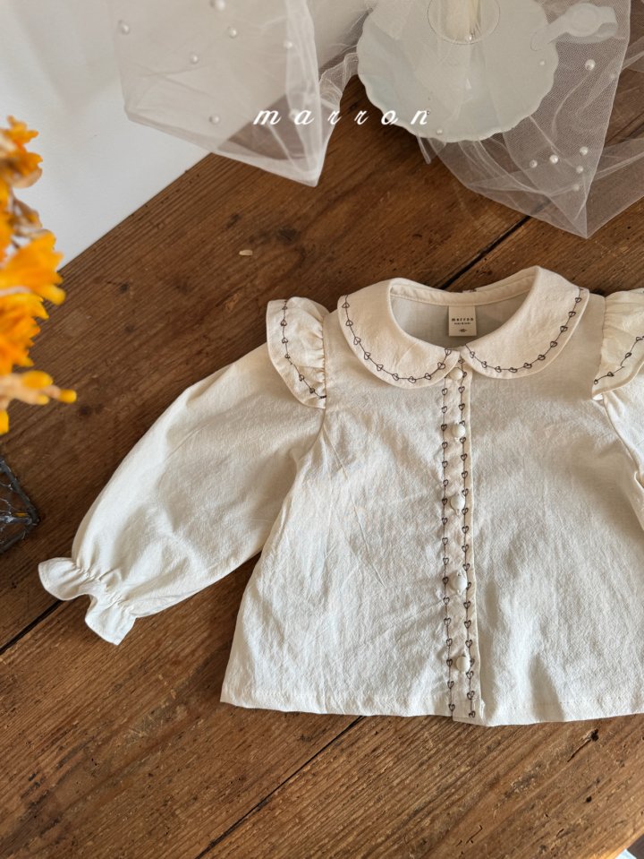 Marron - Korean Baby Fashion - #smilingbaby - Heart Blouse - 2