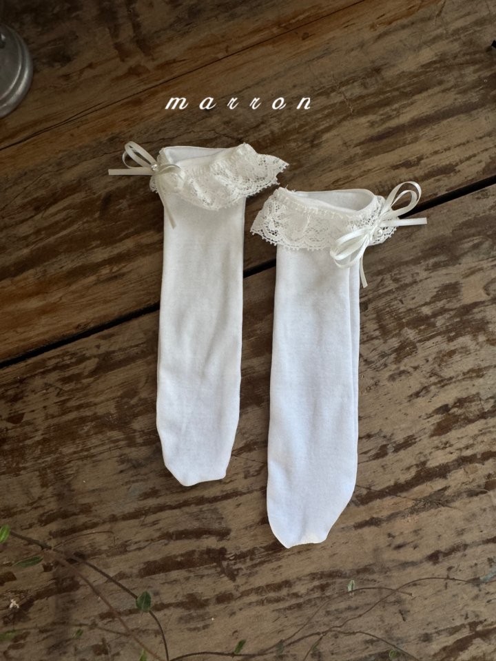 Marron - Korean Baby Fashion - #smilingbaby - Ribbon Socks - 5
