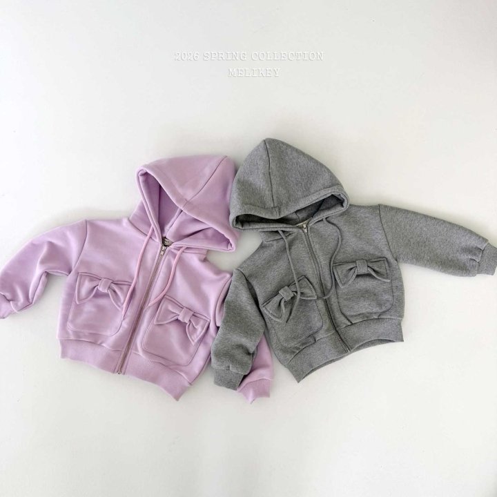 Melikey - Korean Children Fashion - #kidzfashiontrend - Ribbon Pocket Hood Zip-Up - 4