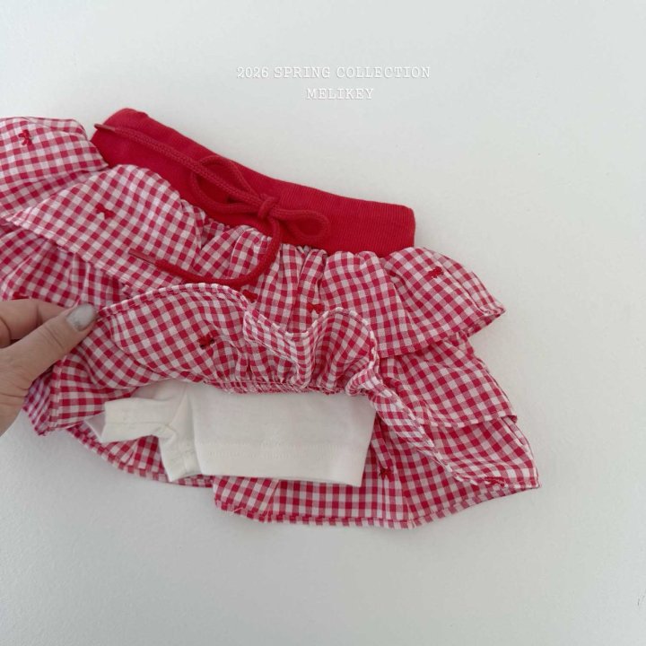 Melikey - Korean Children Fashion - #Kfashion4kids - Check Ribbon Tiered Skirt - 5
