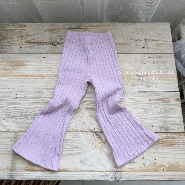Melikey - Korean Children Fashion - #kidzfashiontrend - Chain Jacquard Bootcut Pants - 4
