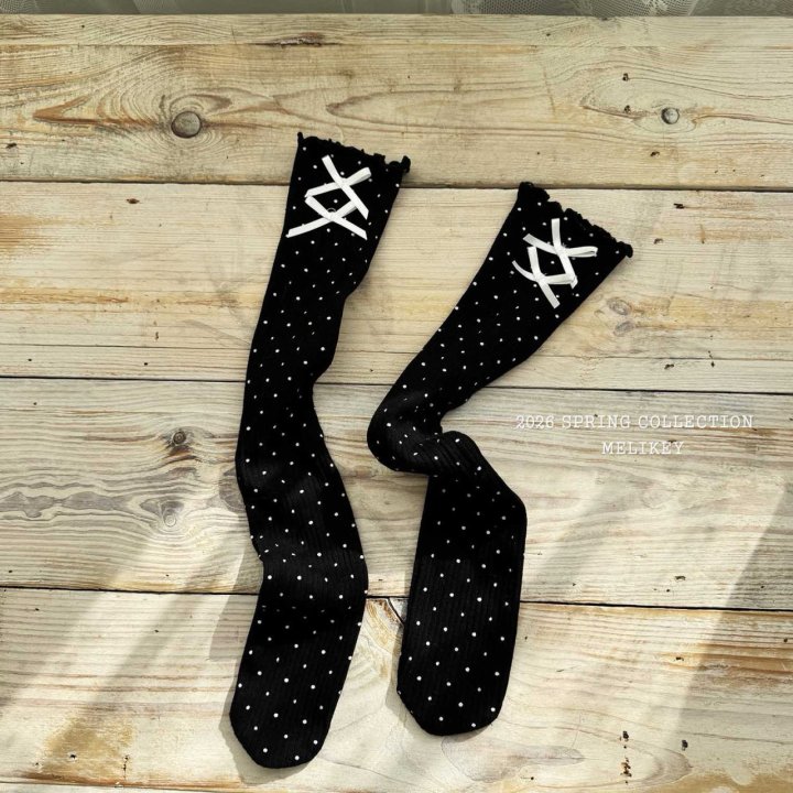 Melikey - Korean Children Fashion - #stylishchildhood - Double Ribbon Long Socks - 4