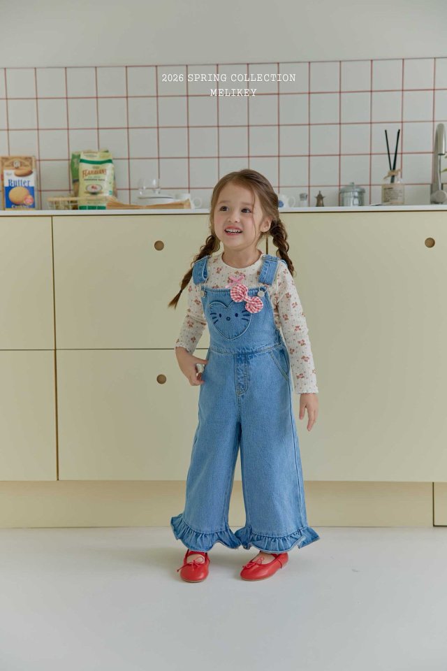Melikey - Korean Children Fashion - #childofig - Kitty Overalls (Ribbon Set) - 10