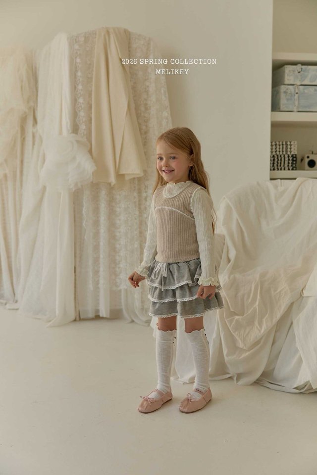 Melikey - Korean Children Fashion - #childofig - Ellie Lace Tiered Skirt - 8