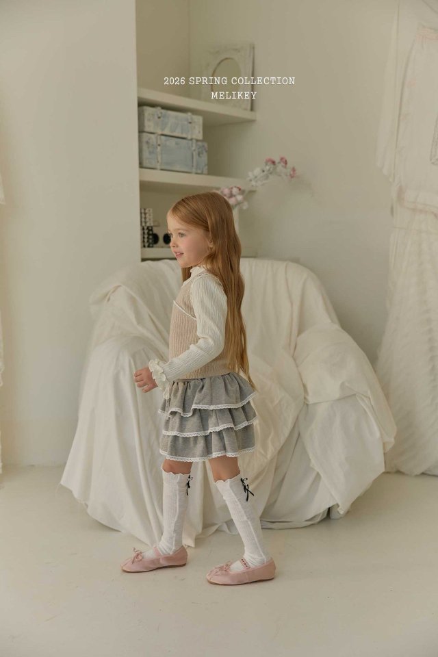 Melikey - Korean Children Fashion - #childofig - Ellie Lace Tiered Skirt - 9