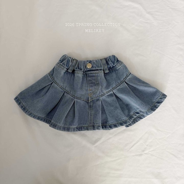 Melikey - Korean Children Fashion - #childofig - Lotte Pleated Skirt (Light Denim) - 3