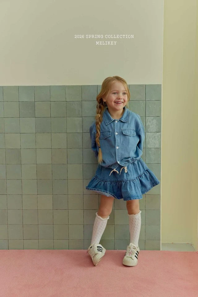 Melikey - Korean Children Fashion - #childofig - Denim Frill Skirt - 9