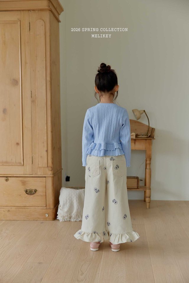 Melikey - Korean Children Fashion - #childofig - Floral Embroidered Pants - 7