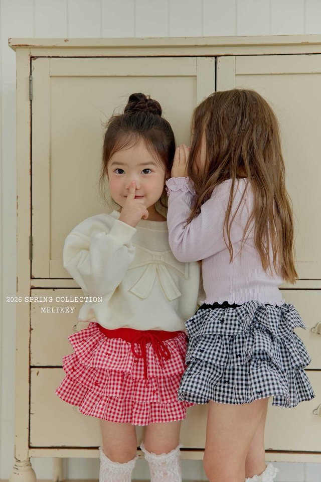 Melikey - Korean Children Fashion - #childofig - Check Ribbon Tiered Skirt - 11
