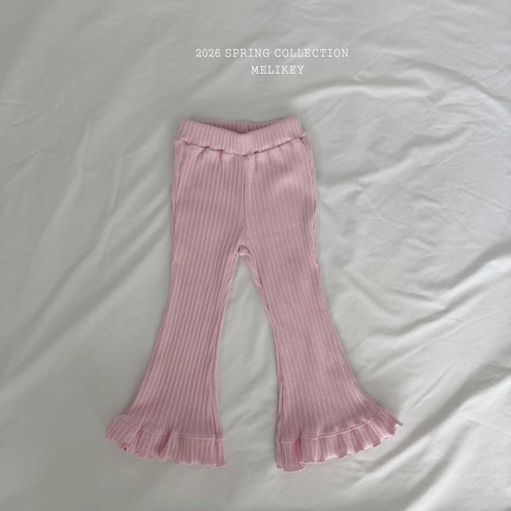 Melikey - Korean Children Fashion - #childofig - Ribbed Frill Bootcut Pants - 4