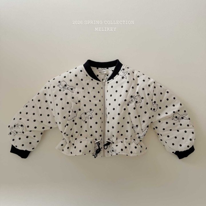 Melikey - Korean Children Fashion - #childrensboutique - Rabbit Shirred Bomber Jacket - 3
