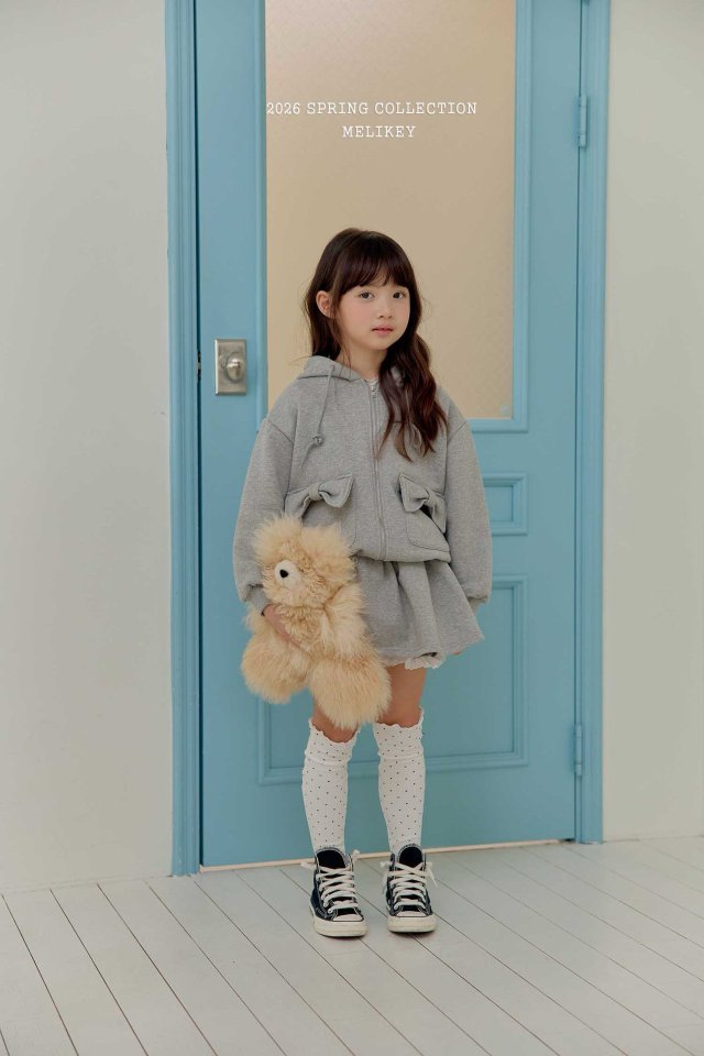 Melikey - Korean Children Fashion - #childrensboutique - Ribbon Pocket Hood Zip-Up - 11